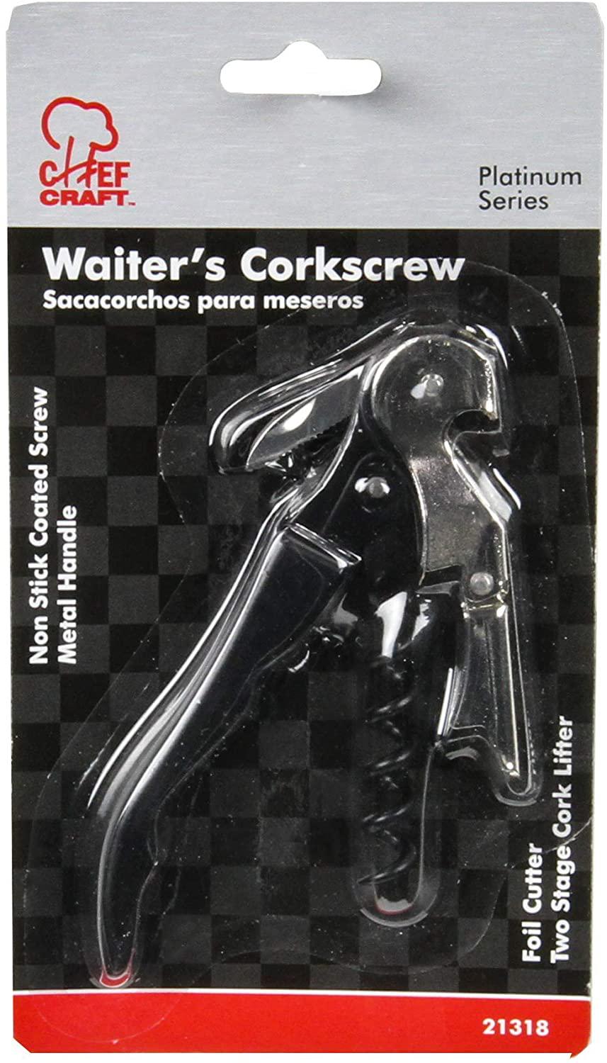 Chef Craft Select Travel Corkscrew, 6 inch, White