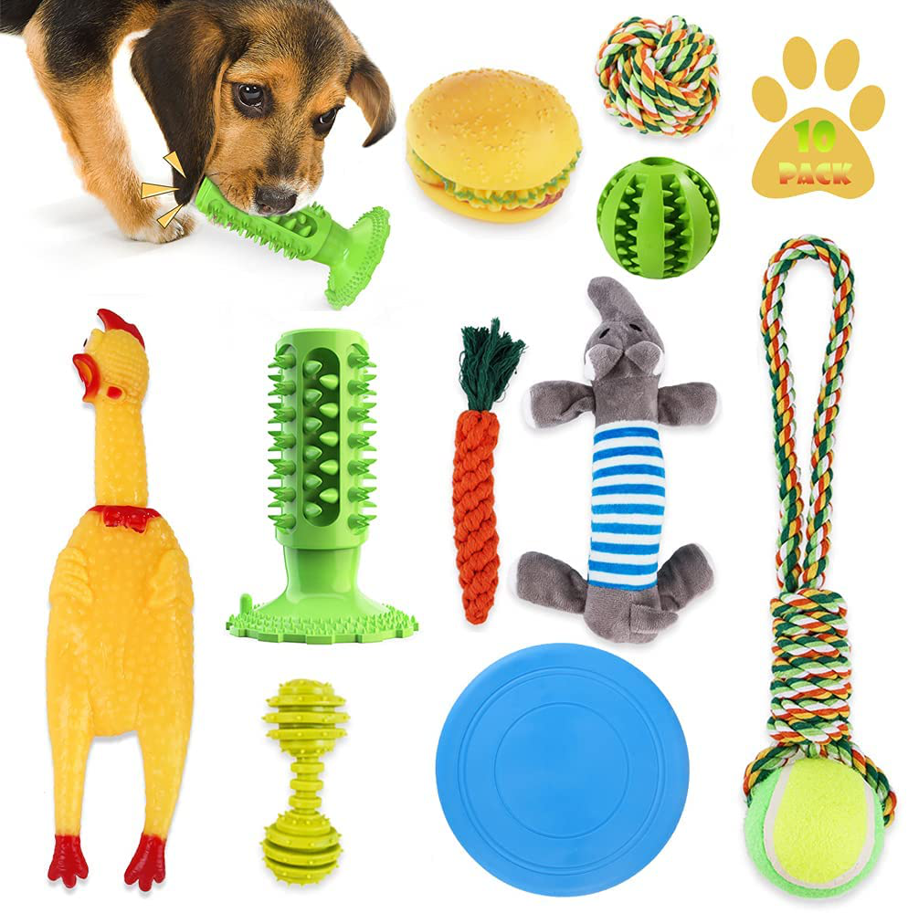 10 Pack Chew Toys Set for Aggressive Chewers Medium and Small Dogs