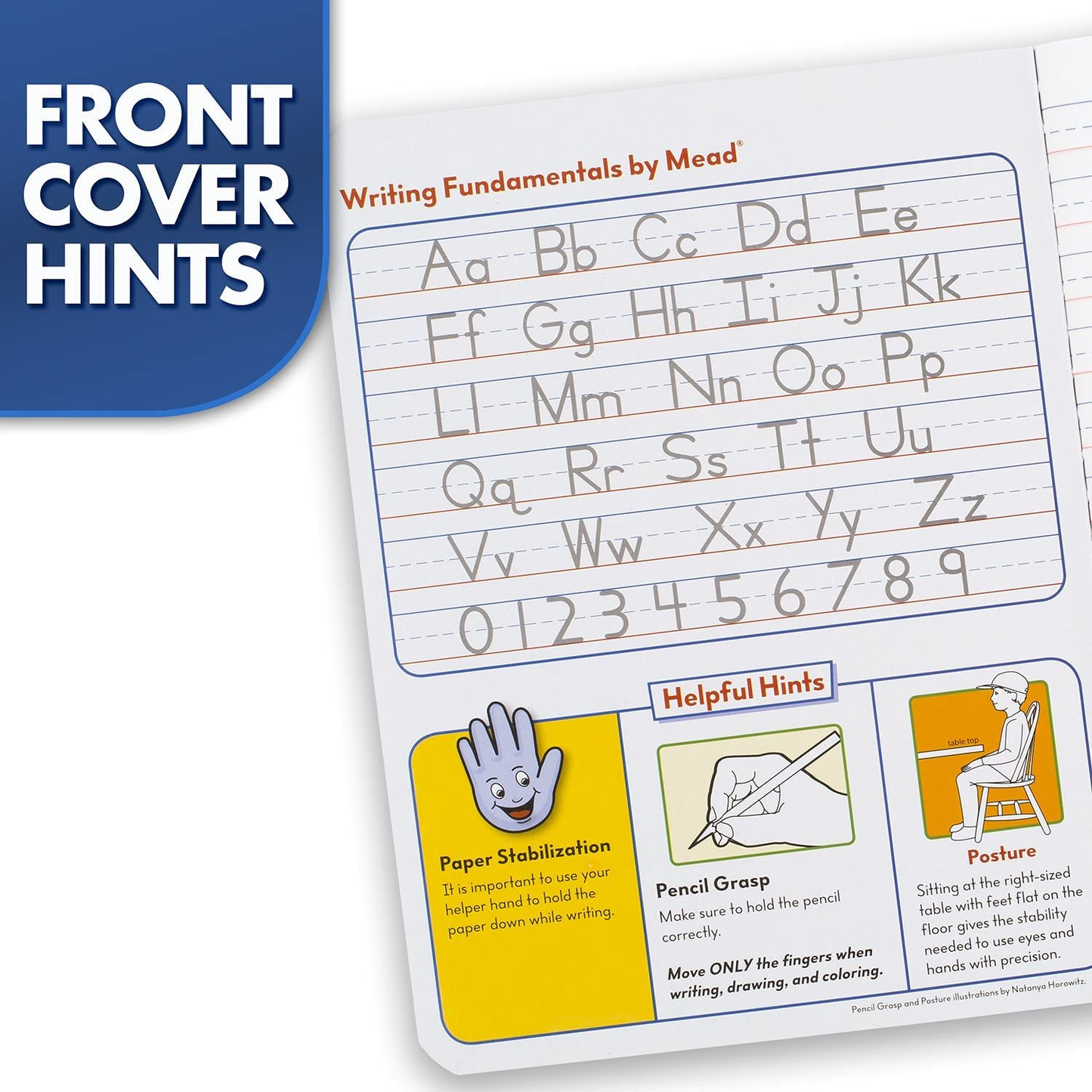Mead Primary Composition Notebook, Wide Ruled Comp Book, Lined Paper, Grades K-2 Writing Workbook, Dotted Notebook Perfect for Home School Supplies, 100 Sheets, Blue Marble (09902)