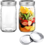 Set of 2 Mason Jars with Lids Wide Mouth Canning Glass Storage Jars for Food Coffee (850ML/29Oz)