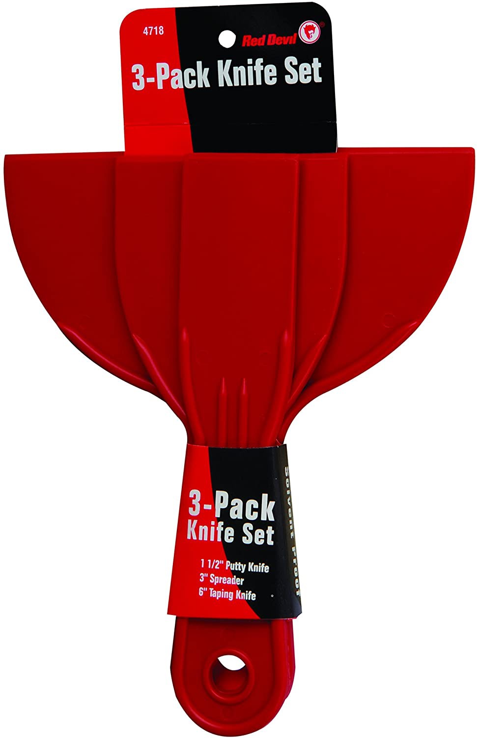 Red Devil 4718 3-Piece Plastic Knife Set, 1-Pack