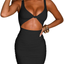 Kaximil Women's Sexy Bodycon Sleeveless Cut Out Ruched Tank Mini Club Party Dresses