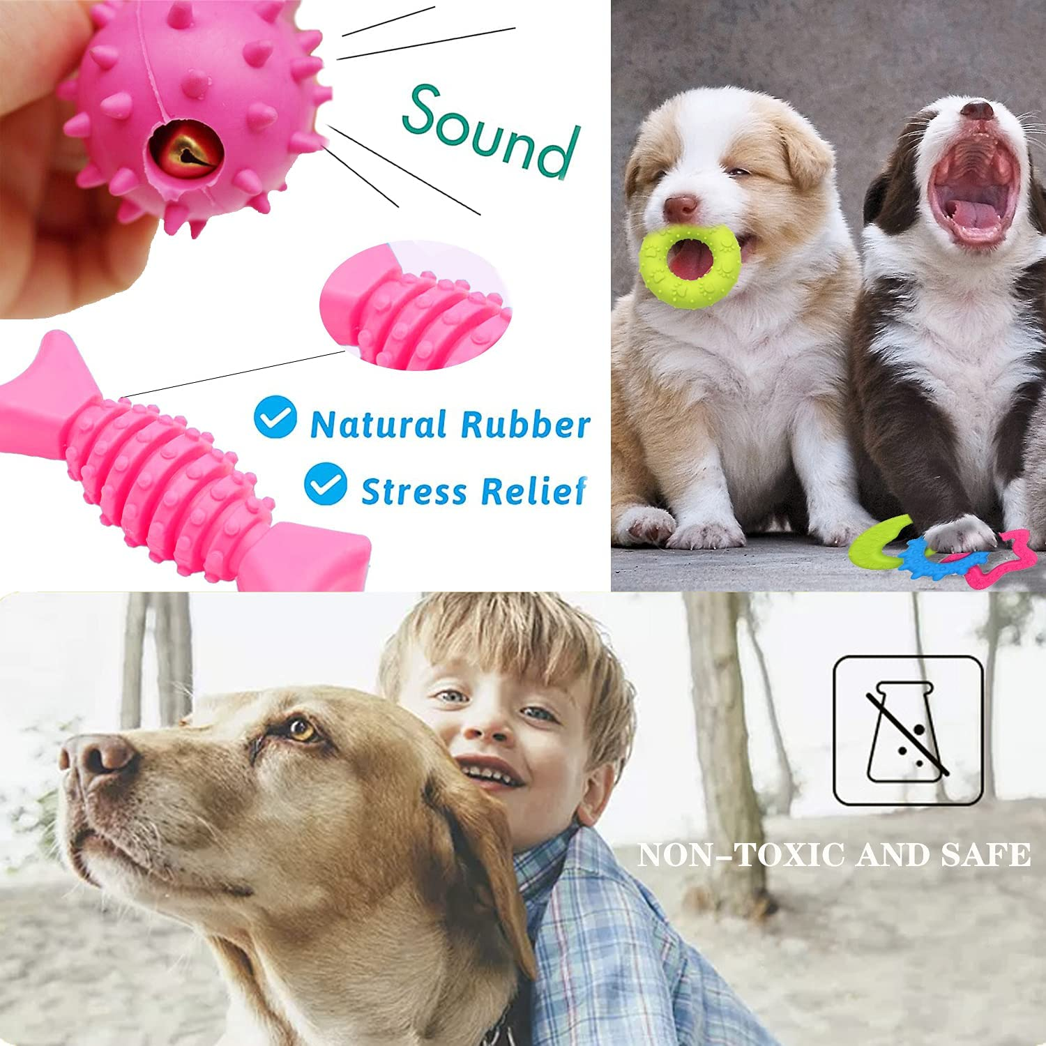 Dog Chew Toys Set Puppy Teething Toys Dog Toys for Small Dogs Toothbrush Teeth Cleaning