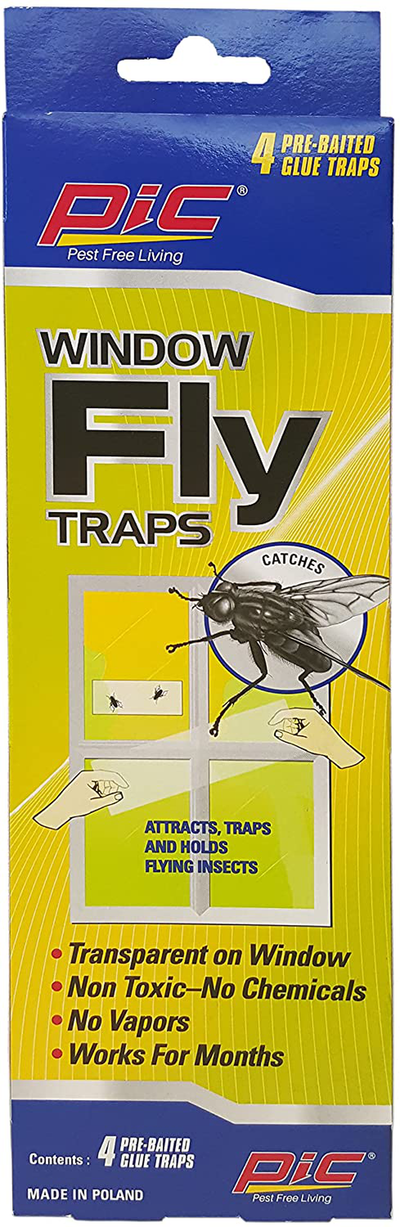 PIC Window Fly Trap, 4 Count Box, 12 Pack - 48 Traps Total