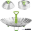 Steamer Basket Stainless Steel Vegetable Steamer Basket Folding Steamer Insert for Veggie Fish Seafood Cooking, Expandable to Fit Various Size Pot (5.1" to 9")