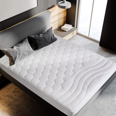 Bedsure Twin Mattress Pad Deep Pocket - Quilted Mattress Cover for Twin Bed PillowTop Mattress Protector Single, Fitted Sheet Mattress Cover, 39x75 inches, White