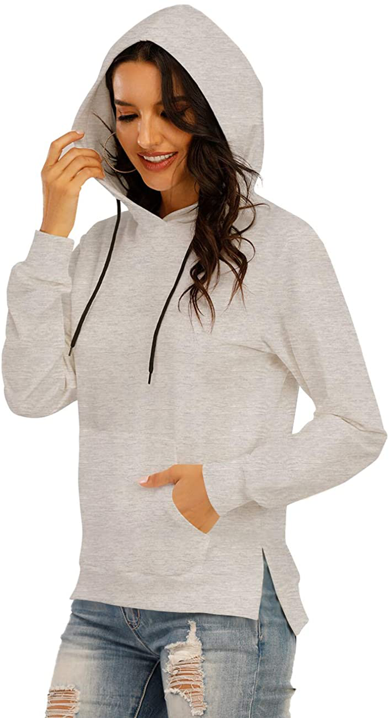 HIOINIEIY Womens Casual Long Sleeve Hoodies Loose Drawstring Pullover Cowl Neck Sweatshirt Tops Kangaroo Pocket