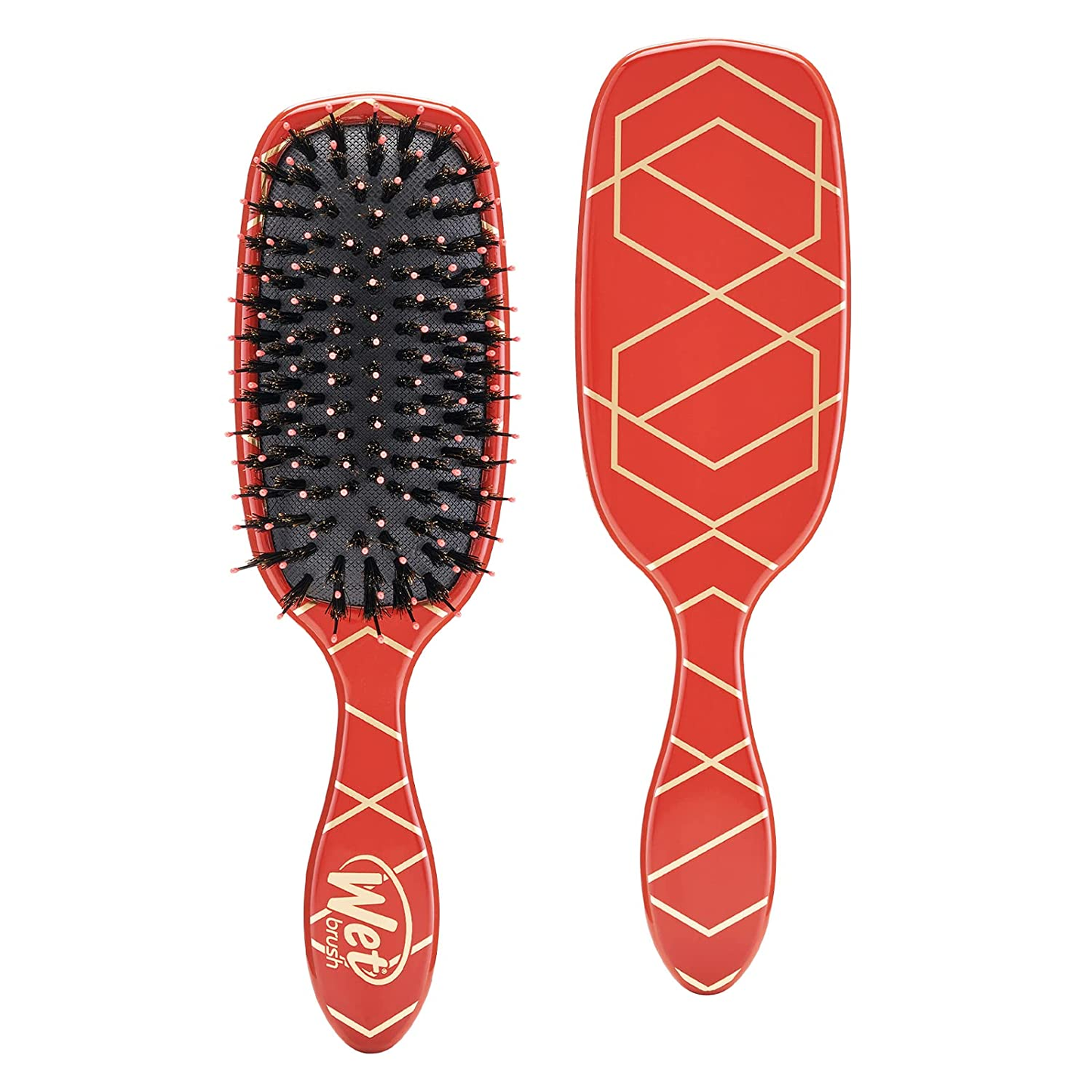 Wet Brush Shine Enhancer Hair Brush – Pink - Exclusive Ultra-Soft Intelliflex Bristles - Natural Boar Bristles Leave Hair Shiny and Smooth for All Hair Types - for Women, Men, Wet and Dry Hair