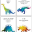 SUUURA-OO Christian Quotes Bible Scripture Quote Dinosaur Watercolor Wall Art Prints Set of 4 (8”X10”), Dinosaur Poster Wall Decor for Kids Teens Boys Room Bedroom Nursery Unframed