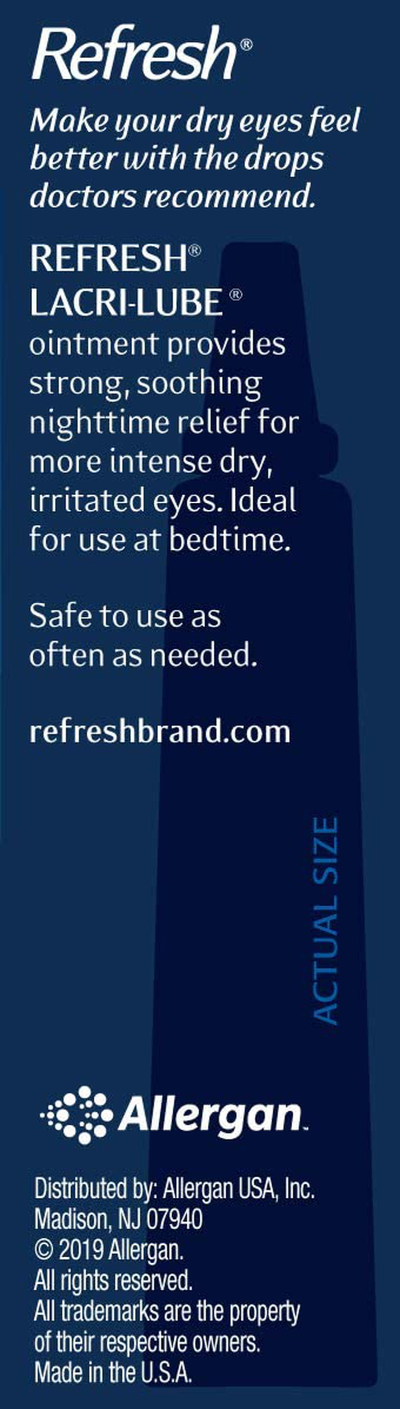 Refresh Lacri-Lube Lubricant Eye Ointment, Nighttime Relief, 0.12 Oz Sterile