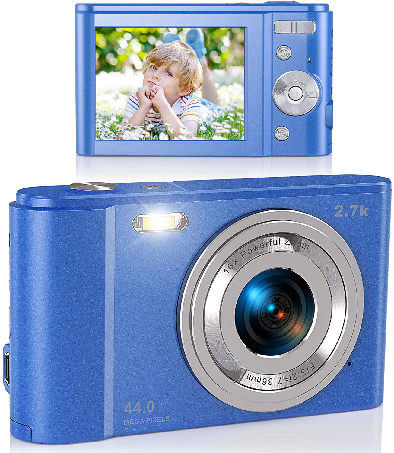 Digital Camera, Lecran FHD 1080P 36.0 Mega Pixels Vlogging Camera with 16X Digital Zoom, LCD Screen, Compact Portable Mini Cameras for Students, Teens, Kids