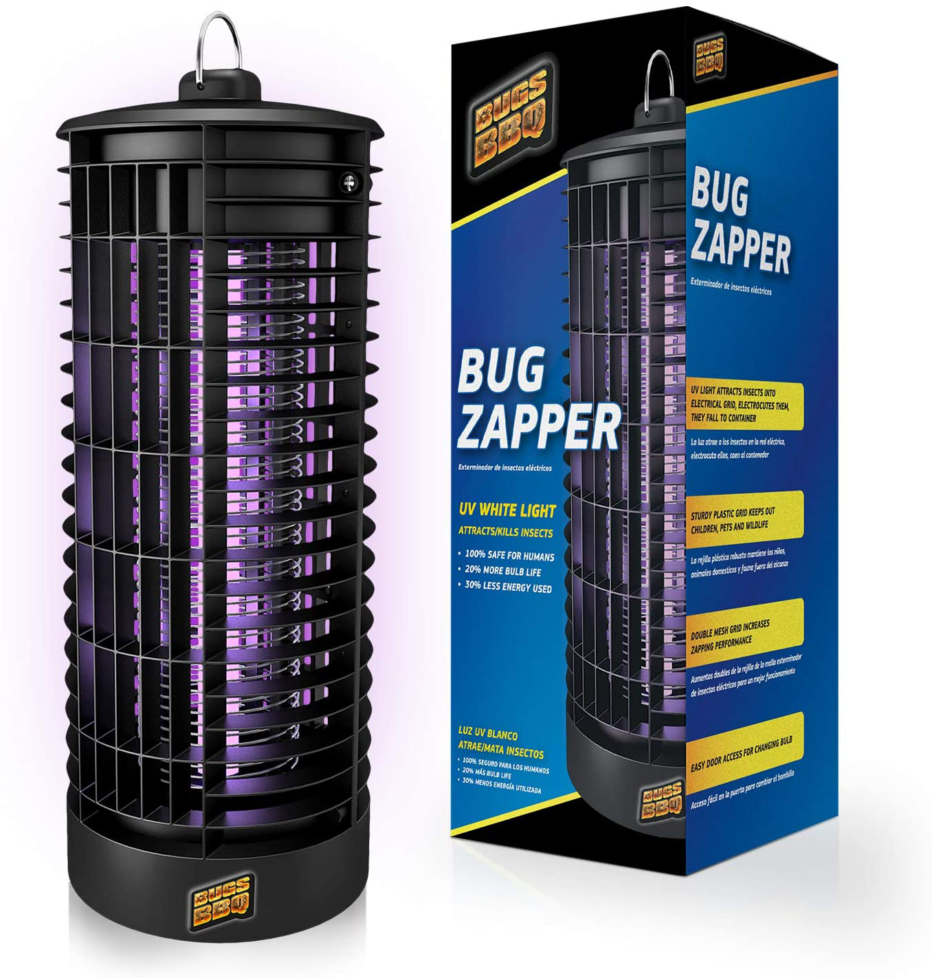Bug Zapper Indoor and Outdoor - Insects Killer - Fly Trap Outdoor Patio - Insect Killer Zapper - Mosquito Trap - Insect Zapper - Mosquito Attractant Trap - Fly Zapper - Bug Zapper Table Top (Black)