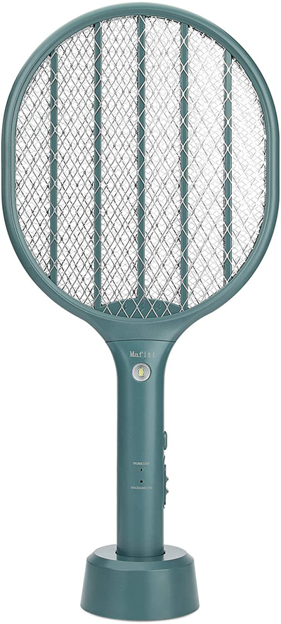 mafiti Bug Zapper Electric Fly Swatter Mosquito Killer Racket Rechargeable for Indoor and Outdoor Pest Control, LED Light 1-Pack