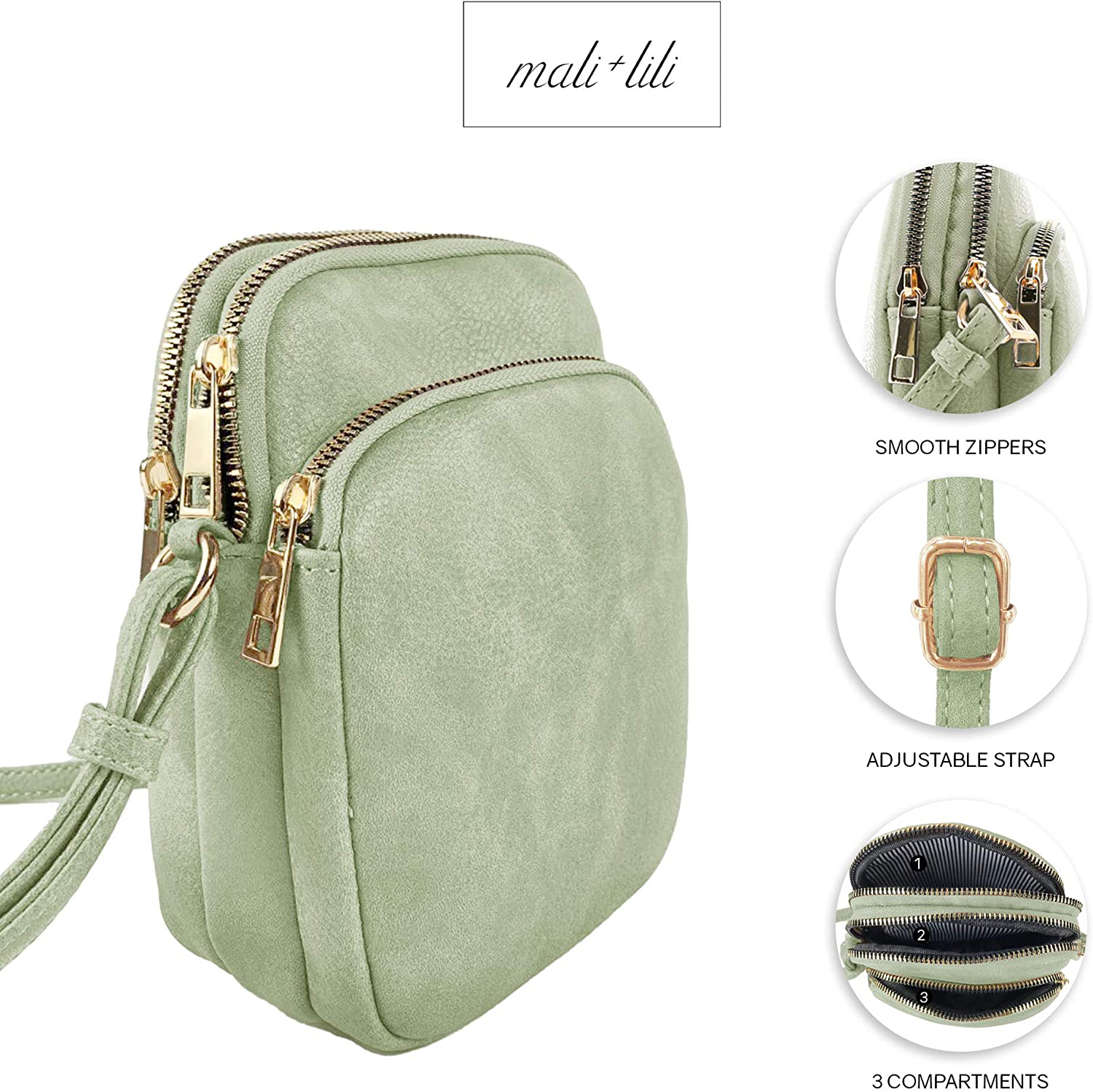 Mali + Lili, Josie Triple Zip Crossbody Bag