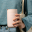 W&P Porter Ceramic Mug W/ Protective Silicone Sleeve, Blush 16 Ounces | On-The-Go | Reusable Cup for Coffee or Tea | Portable | Dishwasher Safe