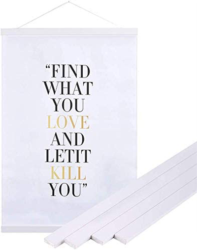 Benjia 9x12 9x24 9x13 Poster Frame, Magnetic Light Wood Wooden Frame Hanger for Photo Picutre Canvas Artwork Art Print Wall Hanging (1 Pack, 9", White)