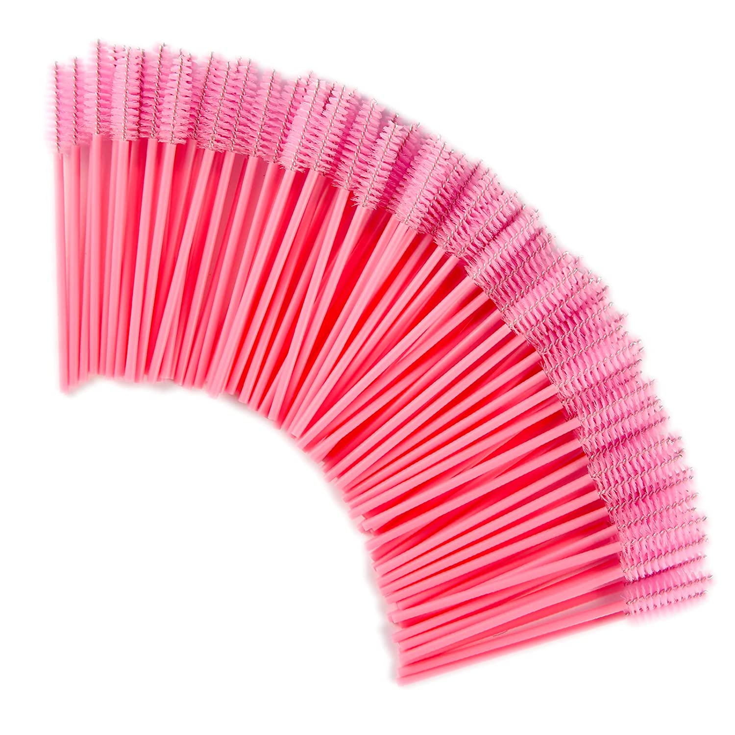 200 PCS Disposable Crystal Eyelash Mascara Brushes Wands (Black and Rose)