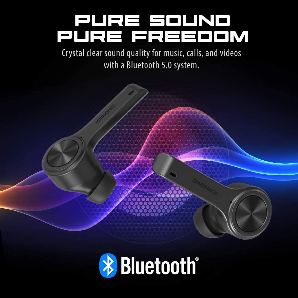 Bluetooth 5.0 Wireless Earbuds Bluetooth Headphones with Charging Case (Icanonic Series 802030) Ipx5/Built-In Mic Headset V4 Ideal for Kid and Adult
