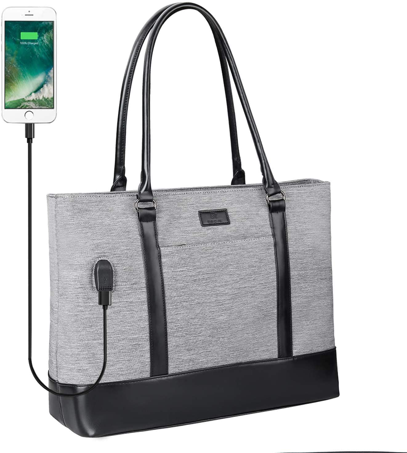 Woman Laptop Tote Bag,Usb Teacher Bag Large Work Bag Purse Fits 15.6 in Laptop