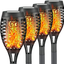 4 Pack Led Solar Torch Light with Flickering Flame, Outdoor Waterproof Solar Torches Stake Lights, Auto On/Off Solar Garden Lights Decorations