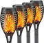 4 Pack Led Solar Torch Light with Flickering Flame, Outdoor Waterproof Solar Torches Stake Lights, Auto On/Off Solar Garden Lights Decorations