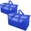 Extra Large Moving Bags with Zippers & Carrying Handles, Heavy-Duty Storage Tote for Space Saving Moving Storage (Blue)