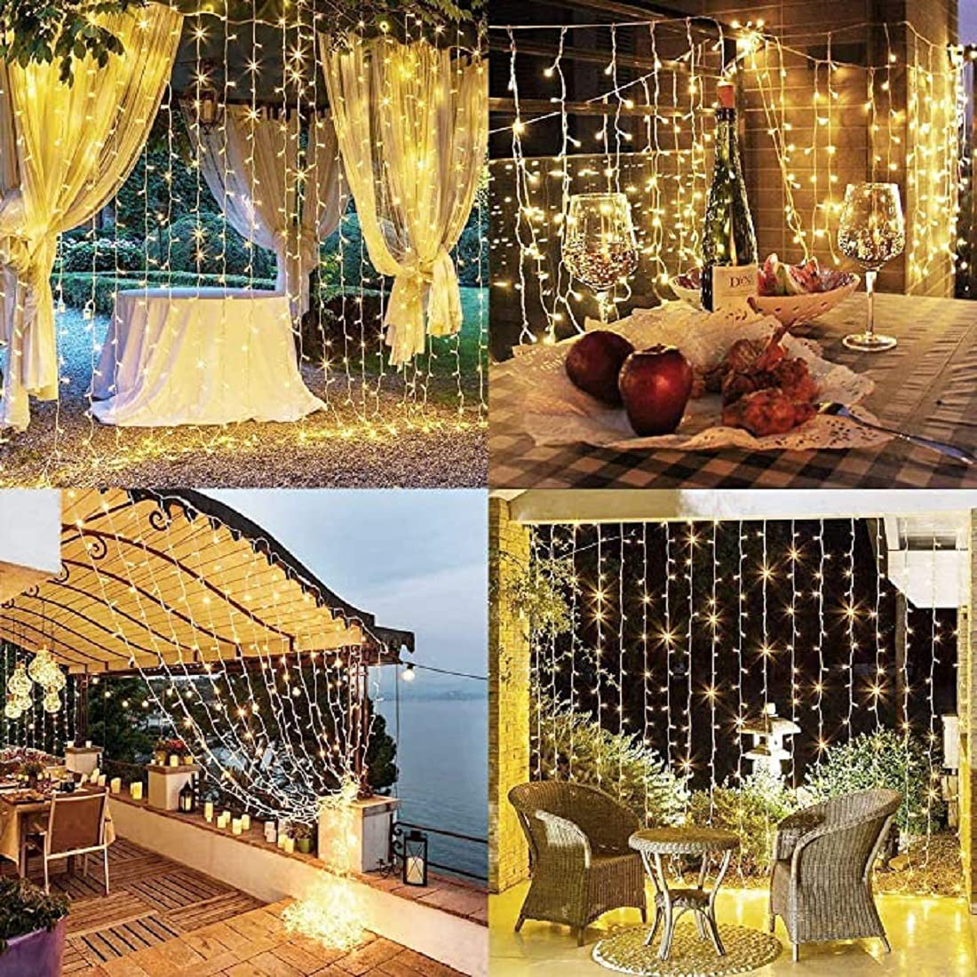 Curtain Lights for Decorations, 10 Ft Connectable String Lights with 8 Twinkle Modes Led Fairy Lights for Bedroom, Outdoor String Lights for Party Wedding Decorations Indoor Twinkle Lights for Window