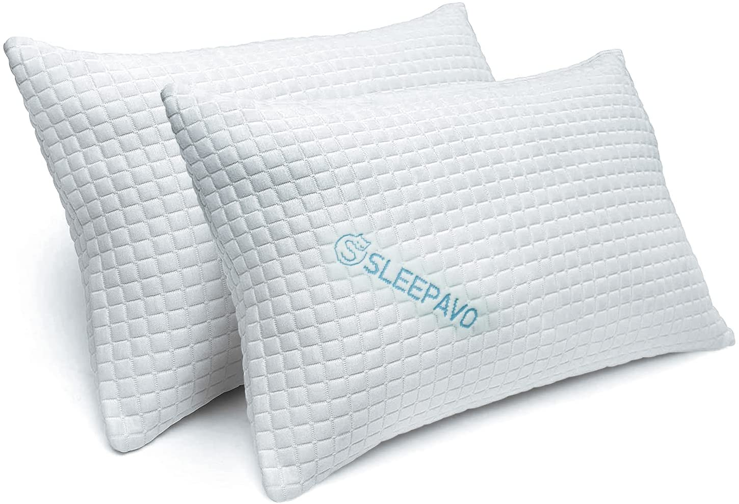 Memory Foam Pillows Queen Size Set of 2 - Bamboo Cooling Bed Pillows for Sleeping for Stomach, Back and Side Sleeper - Firm Cool Shredded Memory Foam Pillows 2 Pack Queen Pillows Sets - Memory Pillow