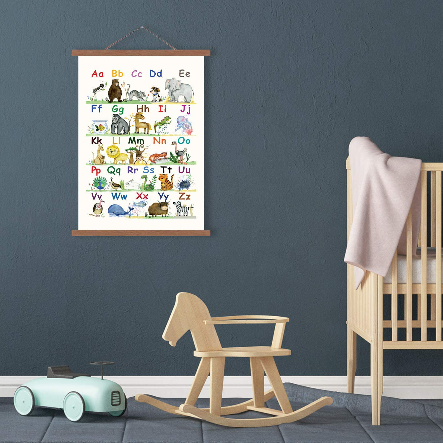 Alphabet Poster for Classroom Decor | ABC Poster for Toddlers Wall Playroom & Nursery Decor | Canvas Wall Art - 15x21 | Kids Alphabet Chart Wall Hanging for Boys & Girls Room Decor