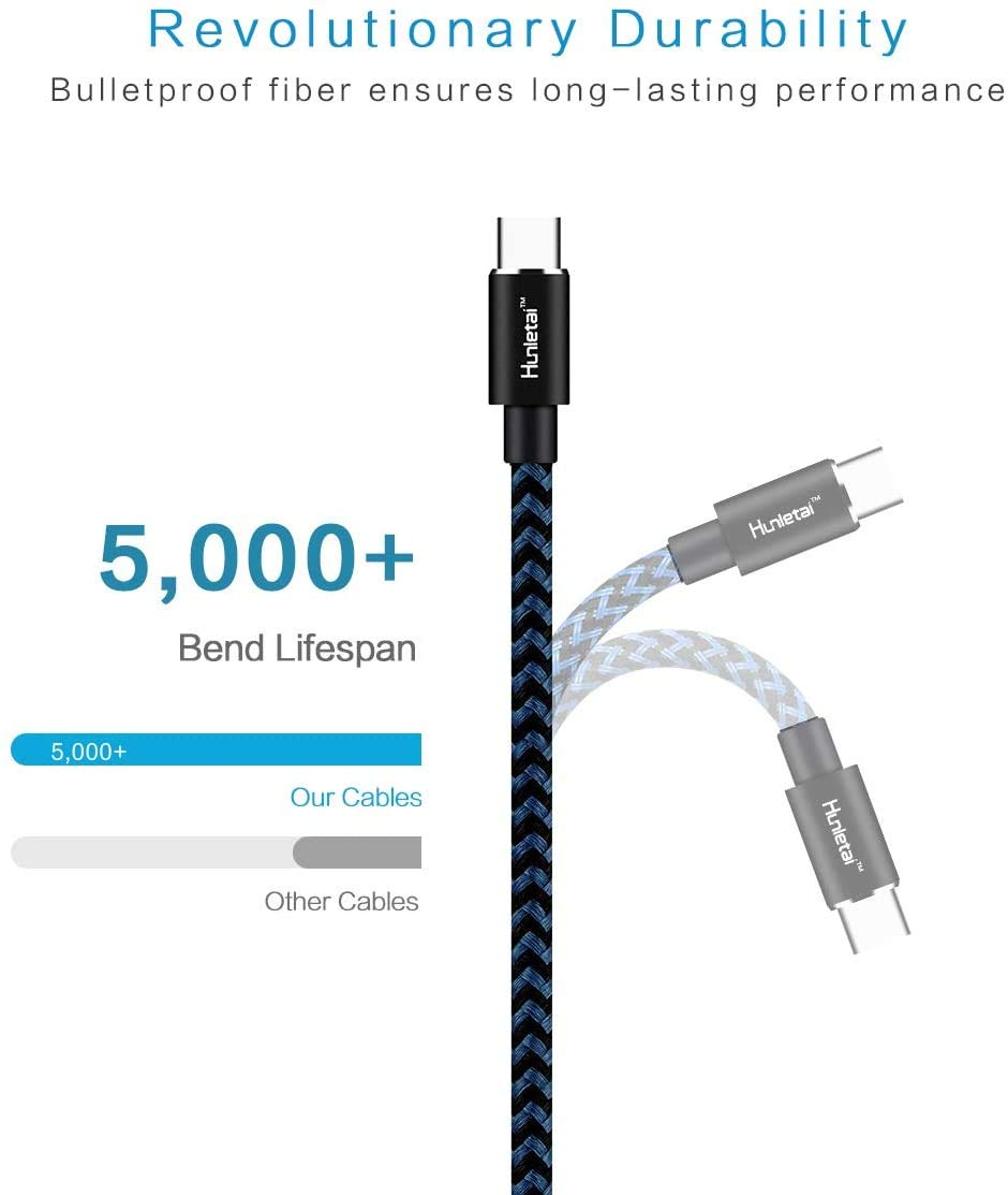 USB Type C Cable 3Pack (3/3/6FT) Nylon Braided USB C Cable Charging Cord Compatible with Samsung Galaxy S20 S10 S9 S8 Note 9 Note 8 Plus,Lg V30 G6 G5 V20,Google Pixel, Moto Z2 (Blue)