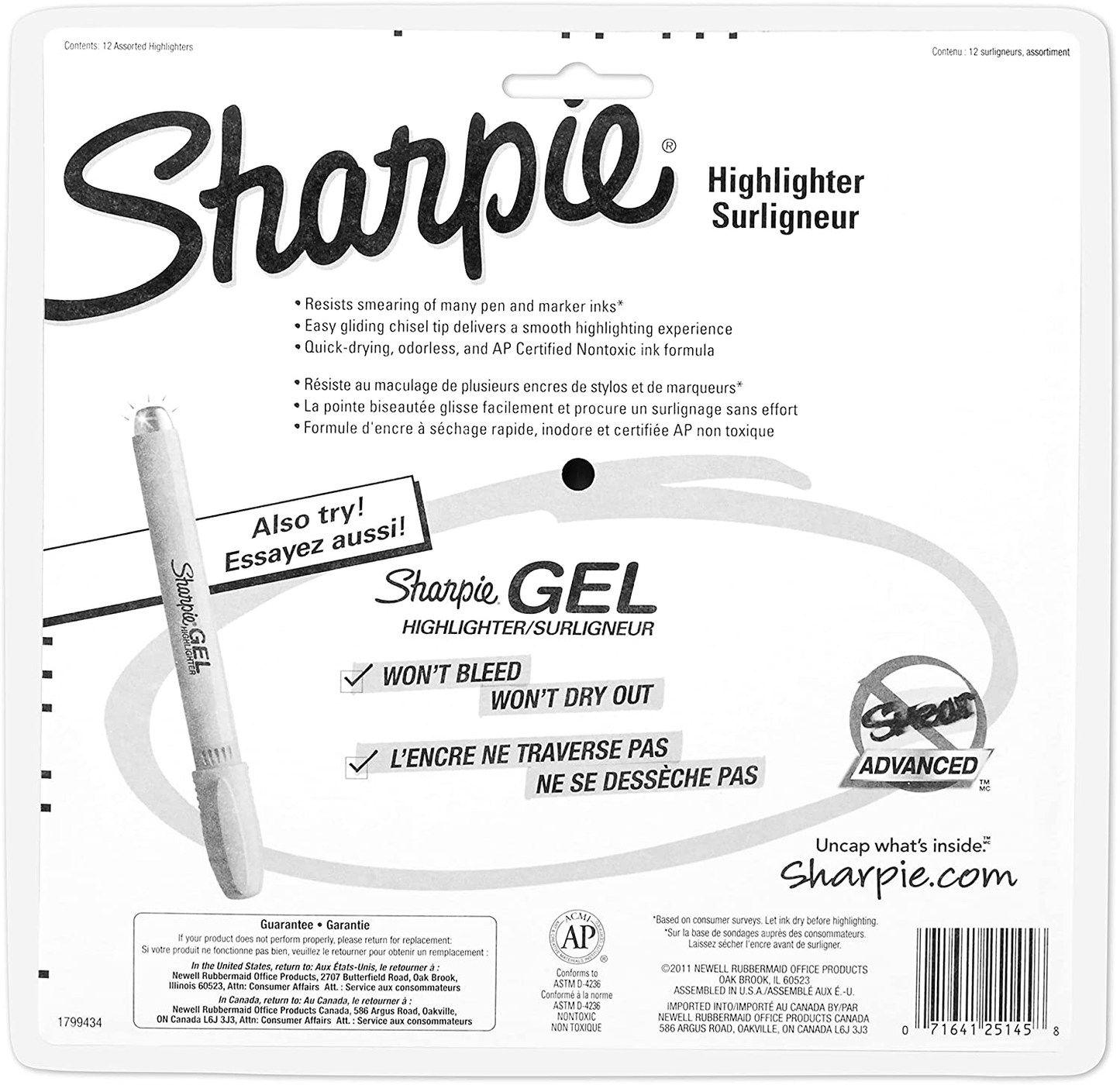 Sharpie Tank Highlighters Assorted Fluorescent Colors | Chisel Tip Highlighter Pens, 12 Count