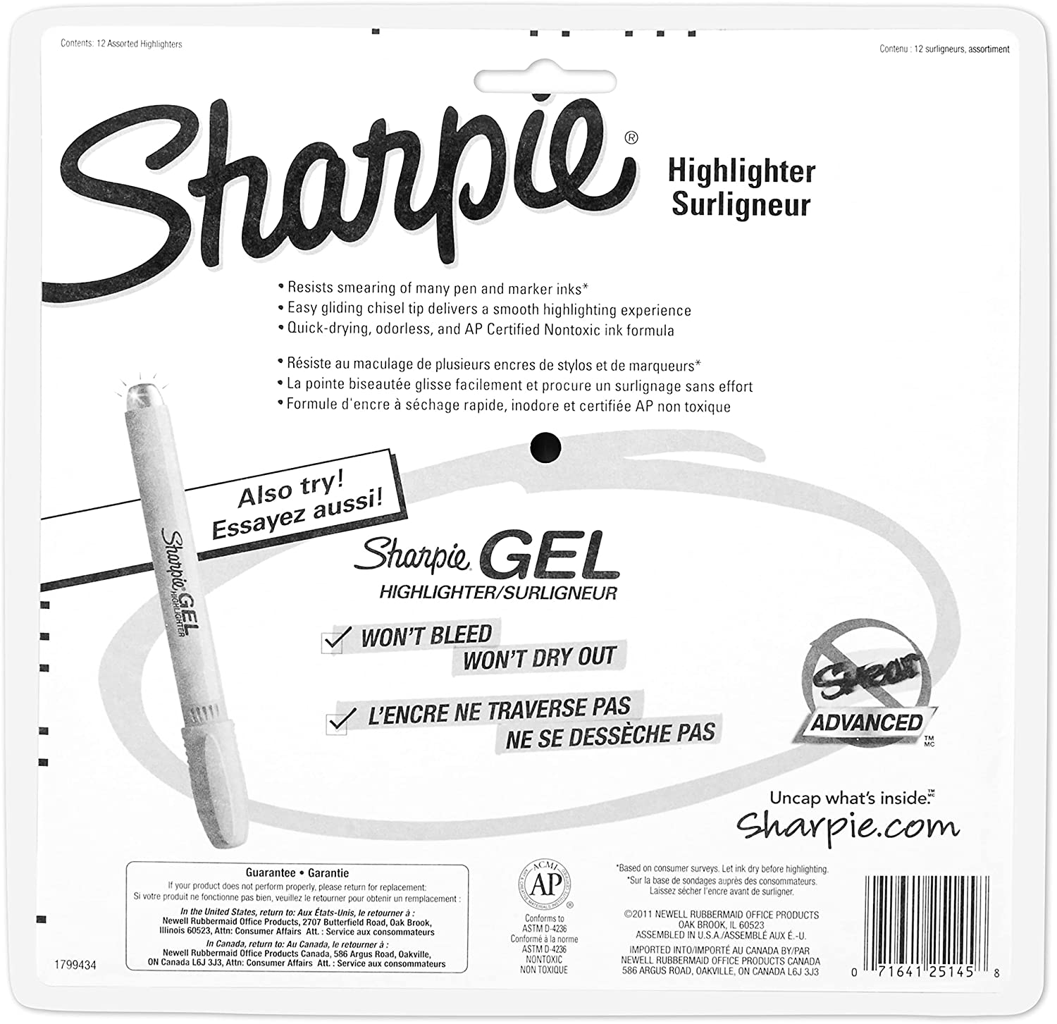 Sharpie Tank Highlighters Assorted Fluorescent Colors | Chisel Tip Highlighter Pens, 12 Count