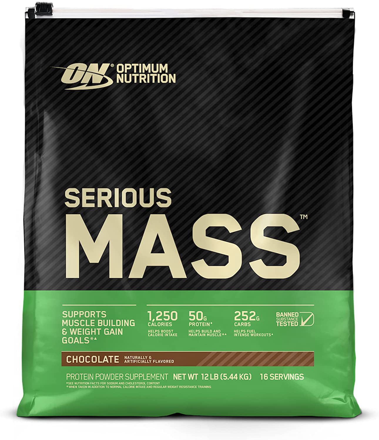 Optimum Nutrition Serious Mass Weight Gainer Protein Powder, Vitamin C, Zinc and Vitamin D for Immune Support (Packaging May Vary)