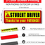 Student Driver Patient Student Driver Magnet Boys and Girls New Student Driver Sticker Safety Warning Red and Yellow Reflective Signs Reusable Movable