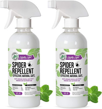 Mighty Mint 8oz Spider Repellent Peppermint Oil - Natural Spray for Spiders, Insects and More - (2-Pack)