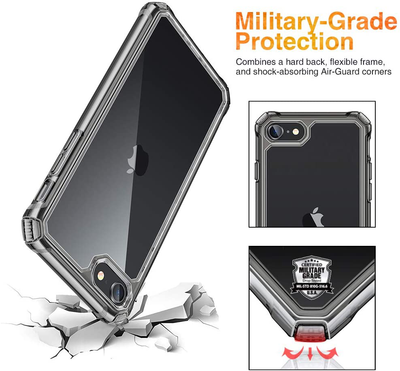 ESR Air Armor Designed for iPhone SE 2020 Case/iPhone 8 Case Hard Polycarbonate + Flexible Polymer Frame