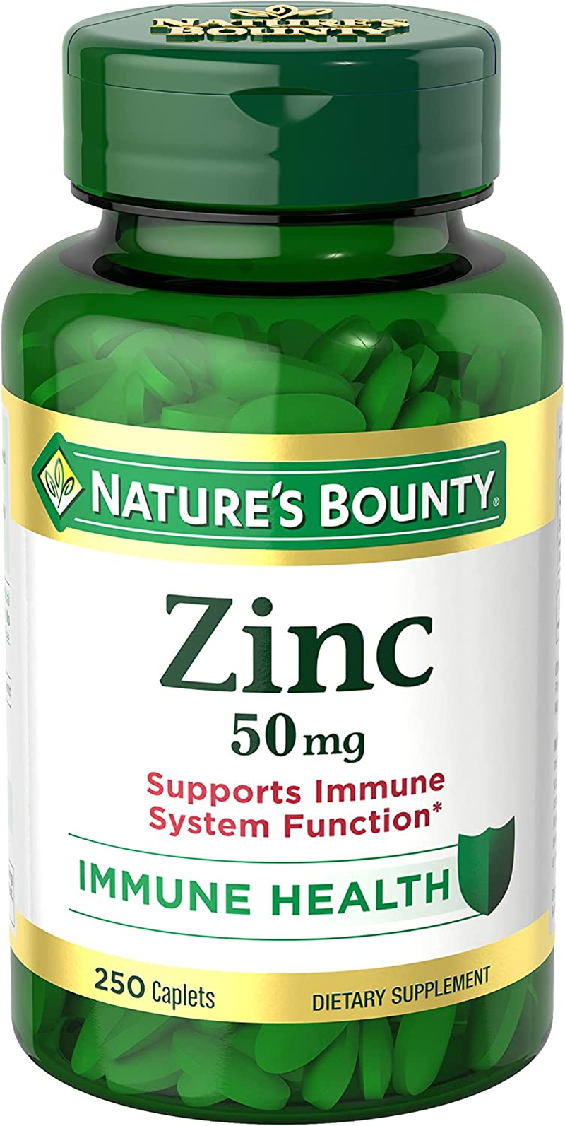 Nature S Bounty Zinc, Immune Support, 50 Mg, Caplets, 100 Ct