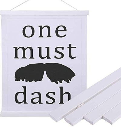 Artmag Magneitc Poster Hanger Frame, 39x27 39x13 39x22 Light Wood Wooden Magnet Canvas Artwork Print Dowel Poster Hangers Frames Hanging Kit (White, 39")