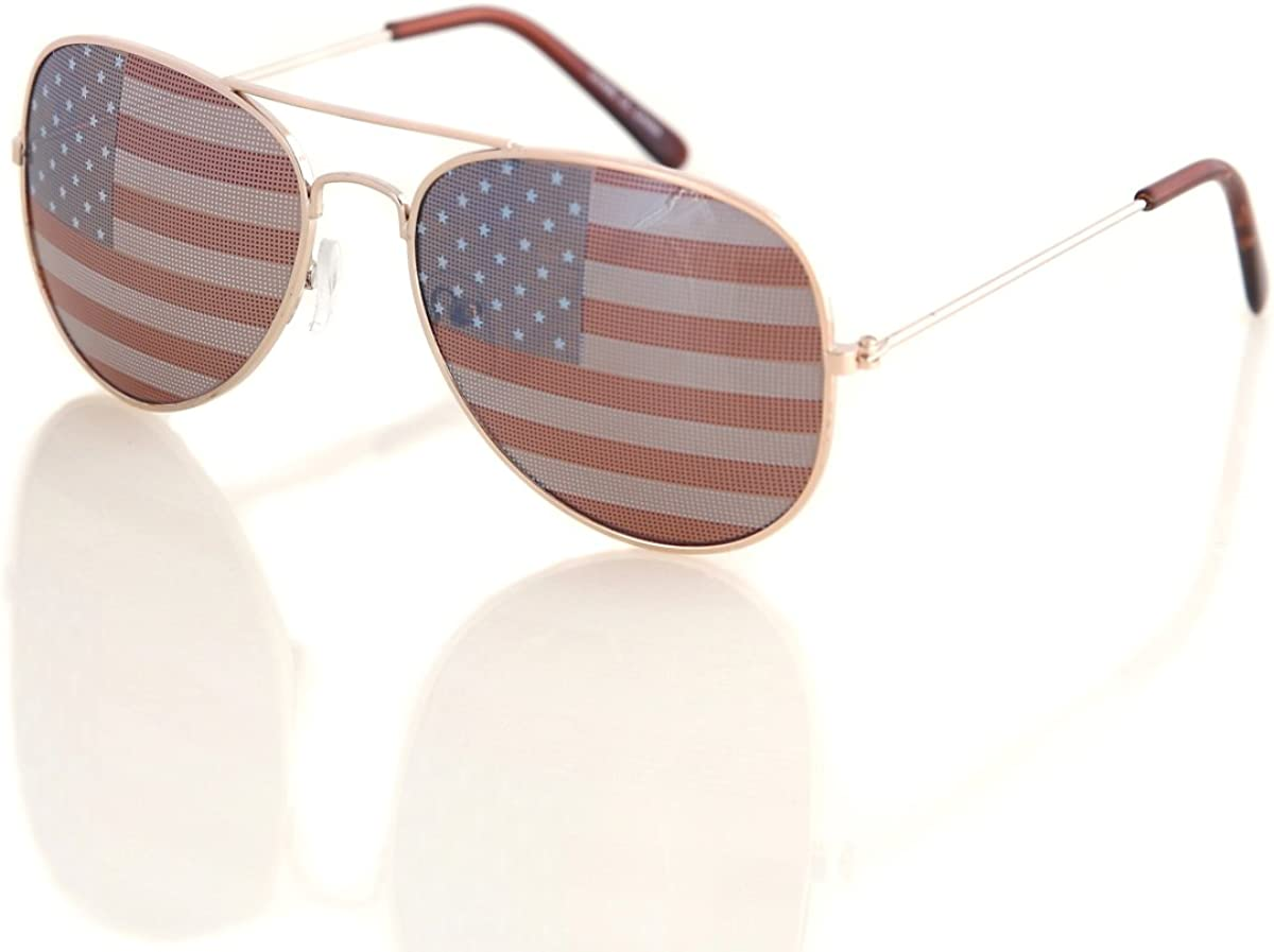 Aviator USA America American Flag Sunglasses - Great Accesory for 4Th of July