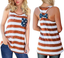 Women's American Flag Camo Sleeveless Tank Tops 4Th of July Racerback Bowknot Stripes Patriotic T Shirts