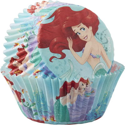 Wilton Disney Princess Little Mermaid Ariel 50 Count Cupcake Liners, Assorted