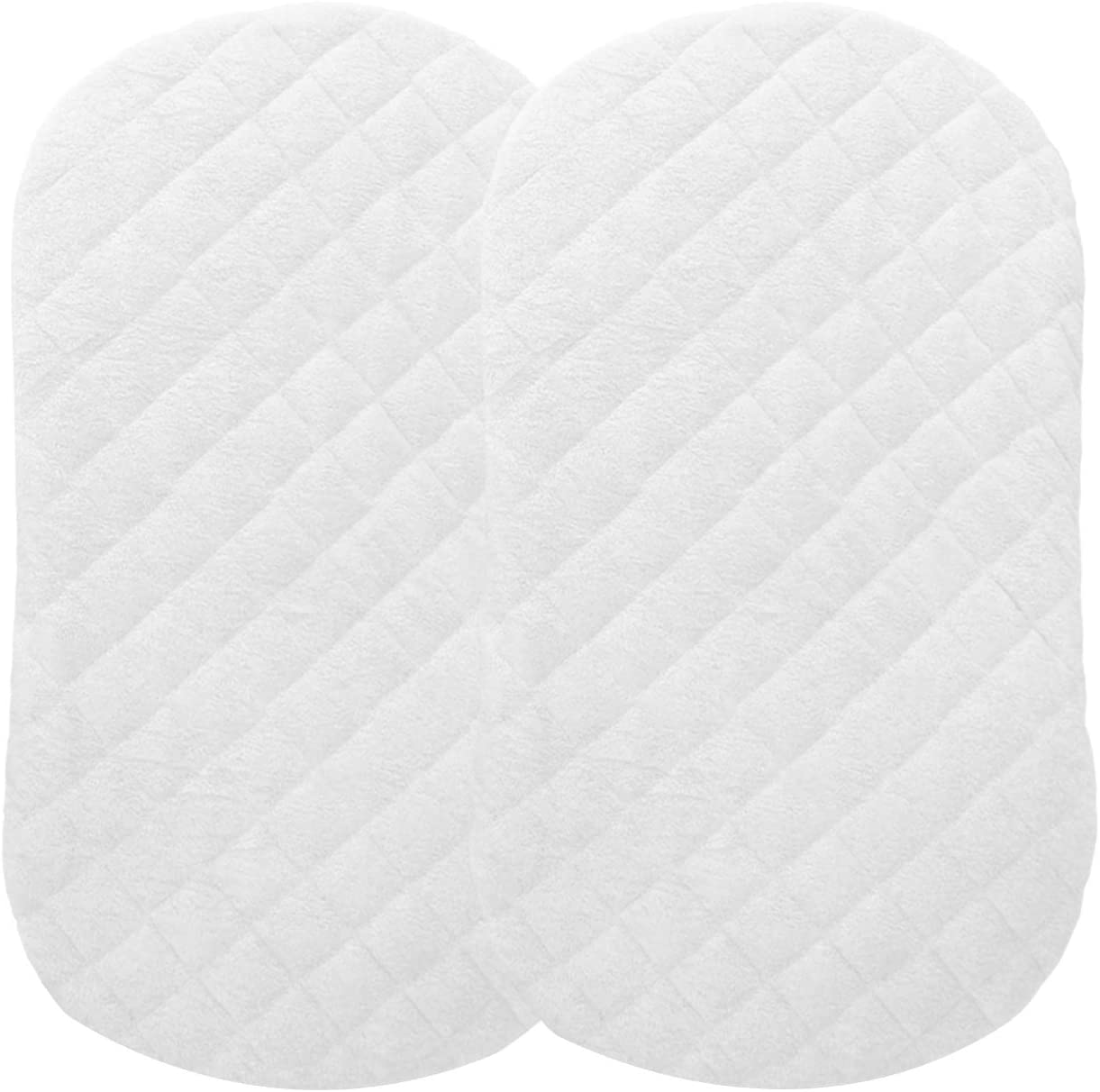 Bamuho 2 Pack Waterproof Halo Bassinet Mattress Pad Cover/Protector Fit Hourglass Swivel Sleeper Mattress Pad, Comfortable and Soft Bamboo Fabric，White