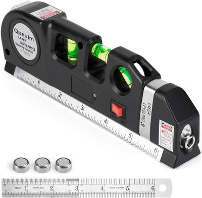 Laser Level Tool, Multipurpose Laser Level Kit Standard Cross Line Laser Level Laser Line Leveler Beam Tool with Metric Rulers