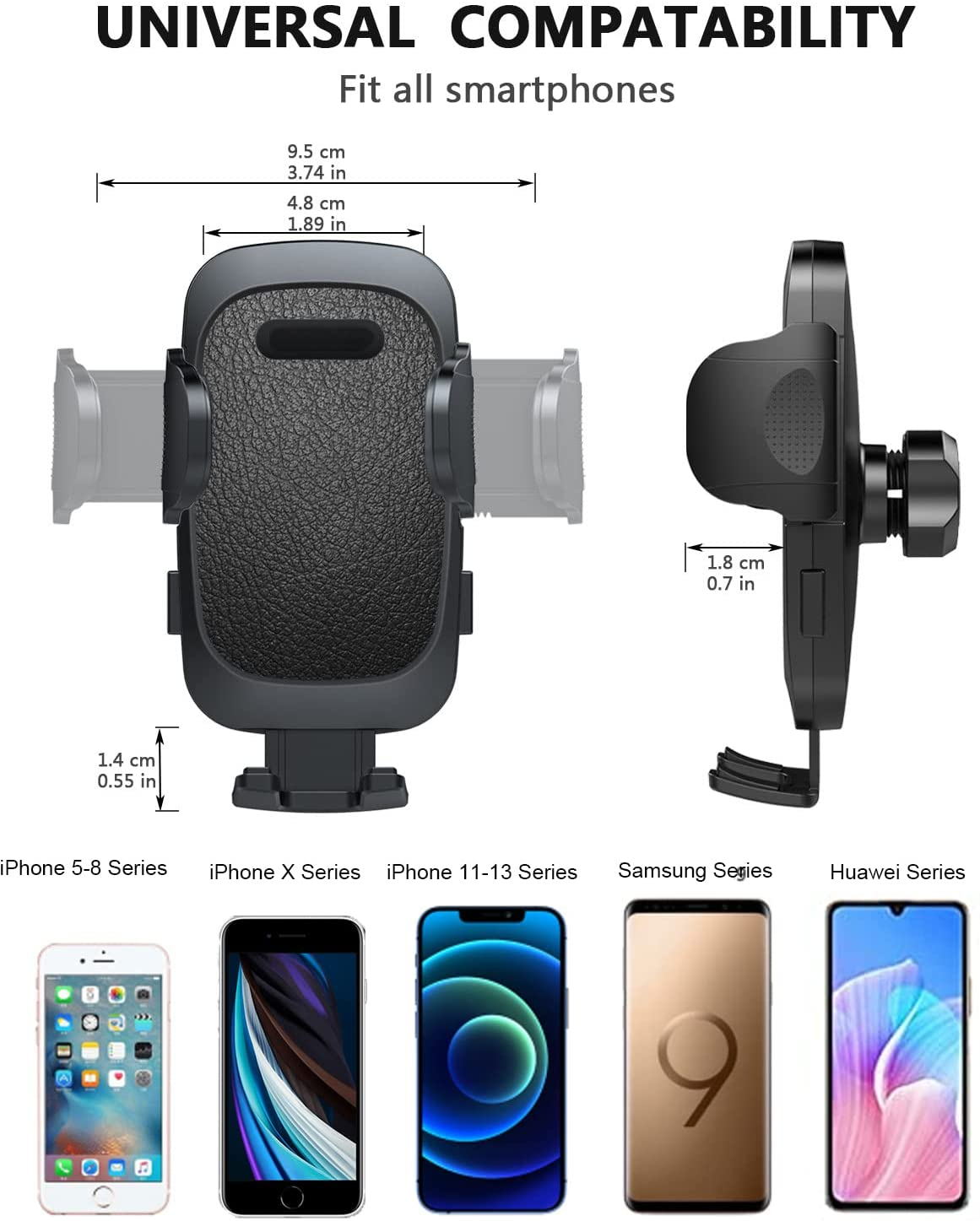 Car Phone Holder Mount , Air Vent Car Phone Mount Hands Free Cell Phone Holder for Car, Phone Mount for Car Automobile Cradles for Iphone 13 Pro Max/12/11/Xs/8, Samsung Galaxy, Note & All 4-7”Phone