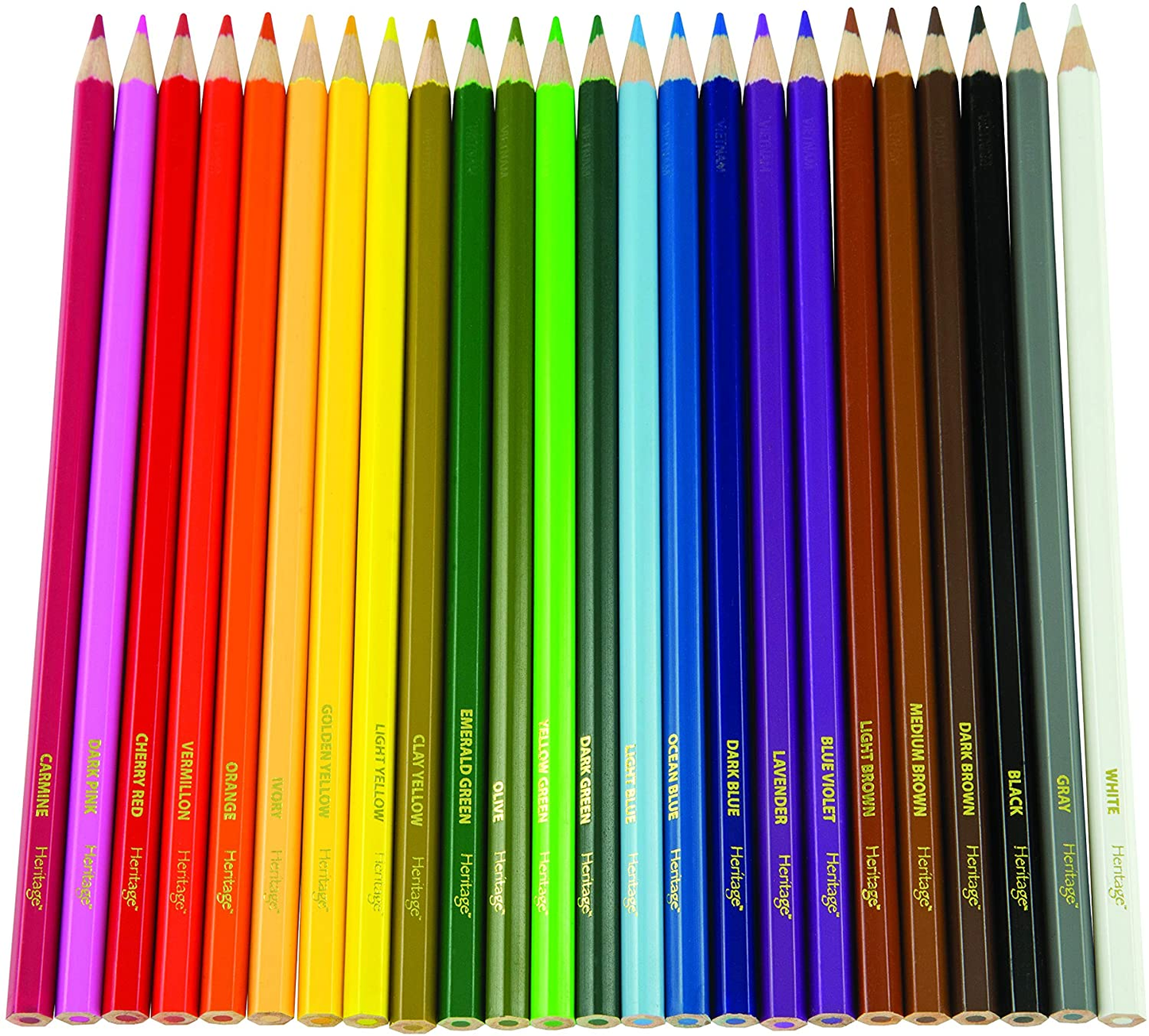 24 Colored Pencil Set, Break-Resistant, Hexagonal 6.5Mm Wood Barrels, 24 Color Set