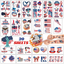 10 Sheets 4Th of July Temporary Tattoos, 80 Pcs Cute Waterproof Patriotic Tattoos for 4Th of July Decorations Patriotic Decor