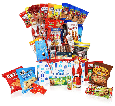 Christmas Chocolate & Snacks Variety Gift Care Package Basket – Truffles, Cookies, Santa, Cady Pack for Office, Girl, Schools, Friends & Family, Military, College, Son, Daughter, Men, Women