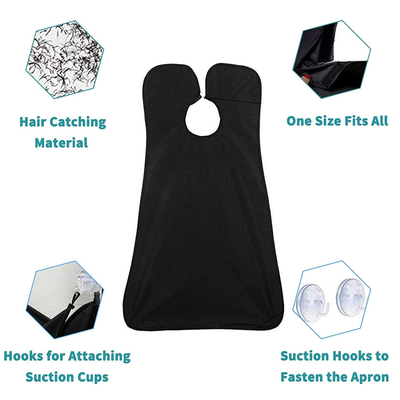 Beard Apron Shaving Hair Catcher - Beard Bib Shaving Catcher for Men, Beard Cape with Suction Cups for Shaping and Trimming, One Size Fits All - Static & Stick Free Fabric, Waterproof, Black