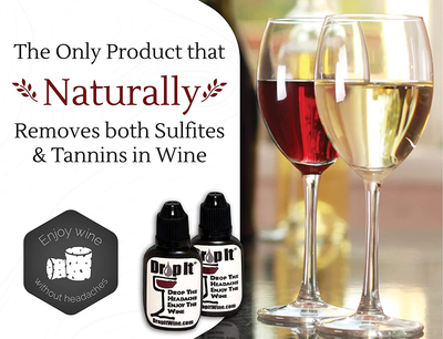 Drop It Wine Drops, 1 Pack - Only Product to Naturally Remove Both Wine Sulfites and Wine Tannins - Can Eliminate Wine Headaches, Wine Allergies and Histamines in 20 Seconds - a Wine Wand Alternative