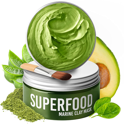 Clay Mask by Plantifique 100% Vegan with Avocado & Superfoods - Dermatologist Tested, Hydrating Dead Sea Mud Mask - Face Mask - Face Masks Skincare - 100Ml/3.4 Oz Face Mask Skin Care for Acne